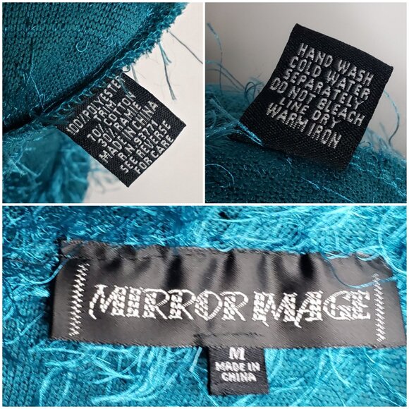 Mirror Image Loose Knit Short Sleeve Cardigan Wooden Star Buttons Vintage NWOT - Picture 9 of 10